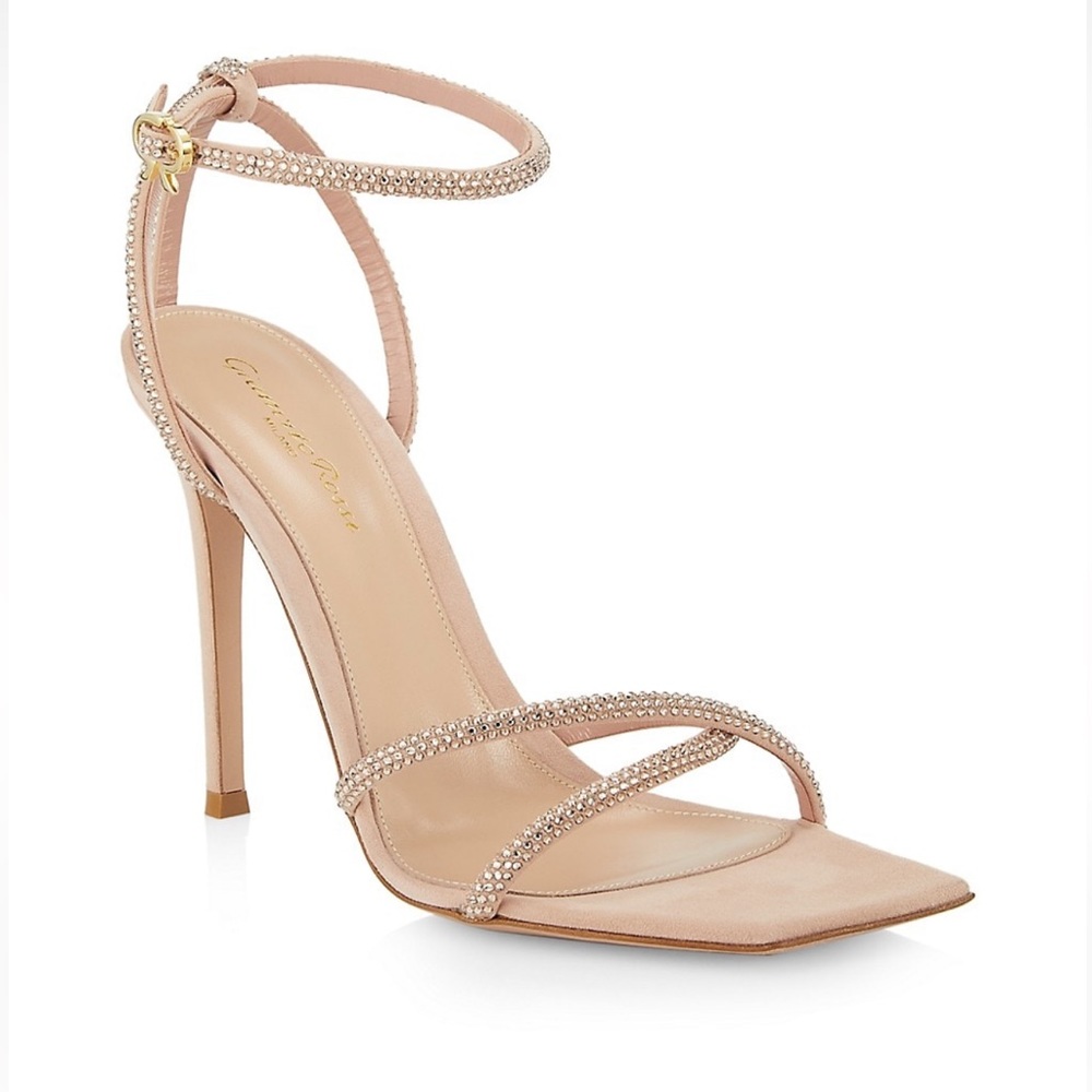 Gianvito Rossi 105MM Crystal-Embellished Suede Sandals